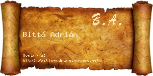 Bittó Adrián névjegykártya